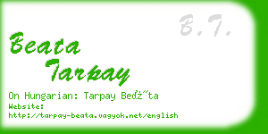 beata tarpay business card